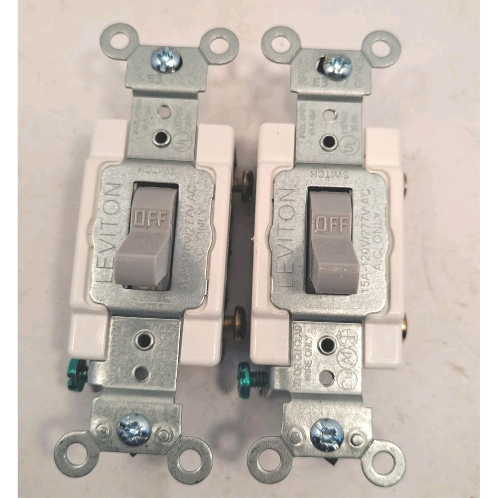 Leviton 15 Amp Commercial Grade Single Pole Toggle Switch, Gray